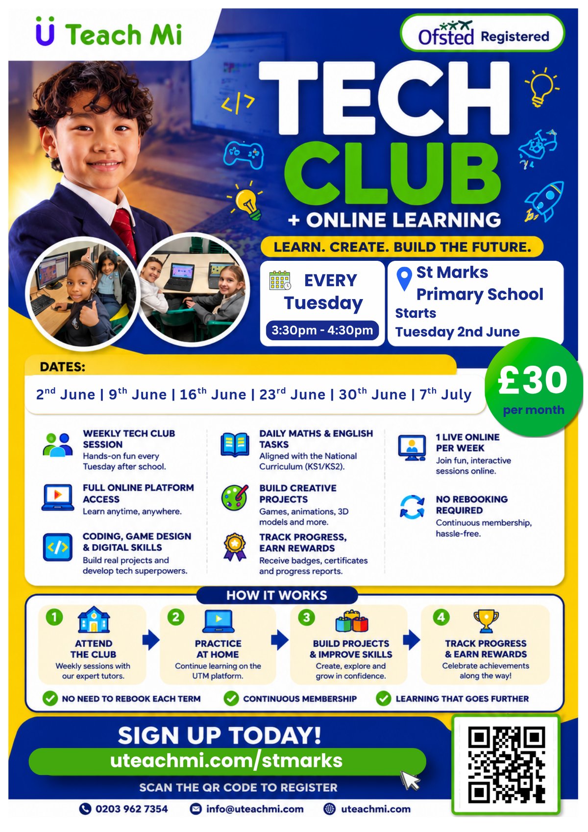 St. Mark's CE Primary School Tech Club flyer